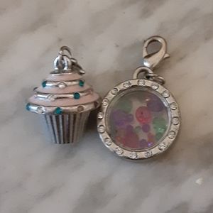 Cupcake and Floating Crystal Charms